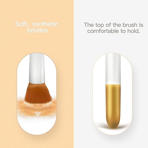 E-Kongton Lot de 6 pinceaux de peinture pour gâteaux de qualité alimentaire pour fondant et sucre - Matériau synthétique doux - Facile à utiliser et à nettoyer - Blanc - Nail Gallerys