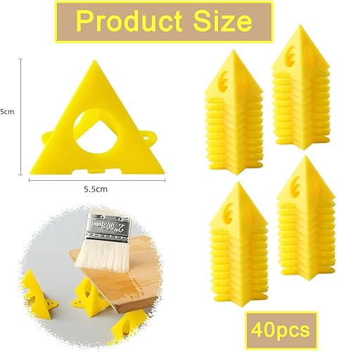 Lot de 40 Supports Pyramidaux Triangulaires, Rehausseurs de Porte d'armoire, Cône Jaune, Rehausseurs de Porte en Toile, Supports de Peinture en Forme de Cône pour Peinture - Nail Gallerys
