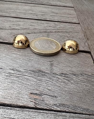 Lot de 10 petits boutons demi-sphères en métal doré brillant bombé avec œillet 12 mm - Nail Gallerys