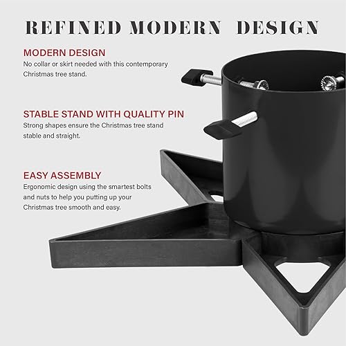 Support de sapin de Noël en forme d'étoile avec réservoir d'eau pour sapins et pins vivants, base en métal stable avec pieds en plastique robuste, décoration de vacances amusante et colorée, support - Nail Gallerys
