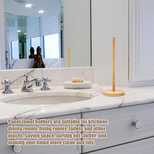 Porte-essuie-Tout sur Pied en Bois, Support d'essuie-Tout, Distributeur de Papier Essuie-Tout, Support Vertical pour Papier Essuie-Tout pour Cuisine, Salon, Chambre, Salle Bain - Nail Gallerys