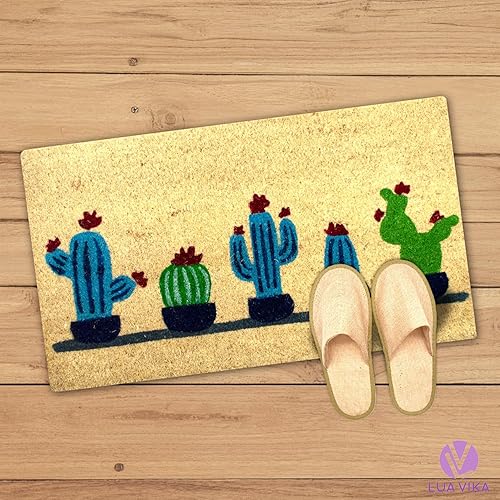 LUA VIKA Paillasson Exterieur Entree - Jardin - 40x70 cm - Tapis Entree Exterieur Antidérapant - Tapis Coco Interieur - Paillasson Coco Original - Nail Gallerys