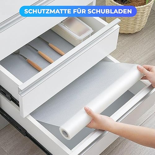 Tapis de protection antidérapant pour tiroirs et étagères - 300 x 50 cm - Transparent - Découpable - Tapis polyvalent pour cuisine, salle de bain et atelier - Nail Gallerys
