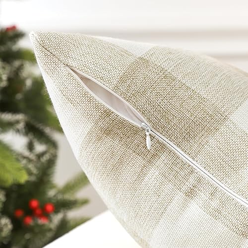 JOTOM Lot de 2 Housses de Coussin 30x50 cm de Noël en écossais Housses de Coussin Plaid Classique Farmhouse Taie d'oreiller Décoratifs pour Canapé, Salon et Lit(Vert Rouge) - Nail Gallerys
