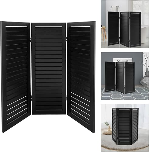 Paravent pliable en 3 parties - Paravent - Paravent - Paravent - Paravent pour décoration intérieure salon, salle à manger, chambre à coucher - 91 x 81 cm - Noir - Nail Gallerys