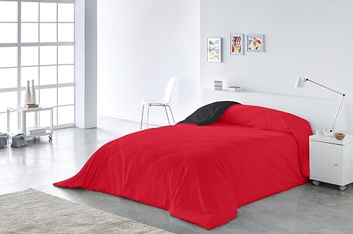 Lucena Cantos - Housse de couette - Bicolore rouge/noir, 300 x 270 cm - Nail Gallerys
