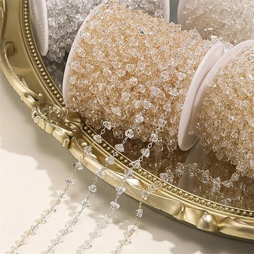 Pegsmio Chaîne irrégulière en laiton plaqué or 14K/18 carats pour collier, bracelet, fabrication de bijoux 1 m - Nail Gallerys