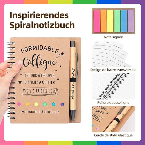 Coffret cadeau pour collègue, cadeau d'adieu pour un collègue qui change de travail, comprend un carnet et un porte-clés, meilleur cadeau de collègue, remerciement pour un départ, (Meilleur collègue) - Nail Gallerys
