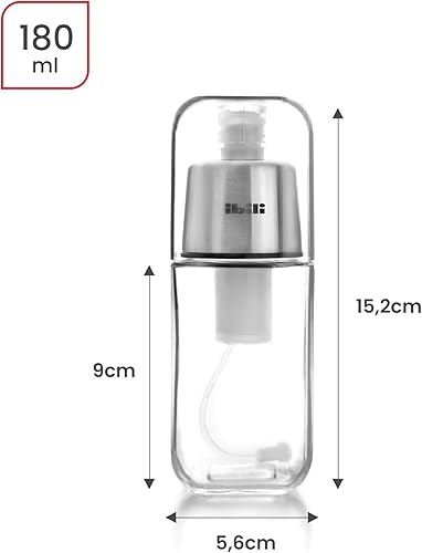 IBILI Pulvérisateur - Huilier spray par pompage, 180 ml, récipient en verre, idéal pour friteuses à air et cuisine saine - Nail Gallerys