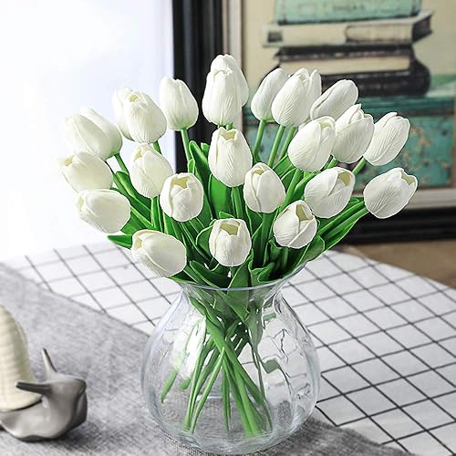 Veryhome Fleur Artificielle Tulipe Fausse Fleur Matériel De Latex Vrai Toucher De Mariage Chambre La Famille Hôtel Fête Intérieur Salle d'étude Bricolage Décoration - Nail Gallerys