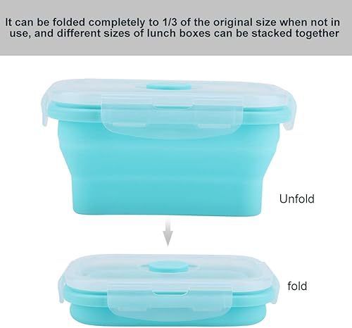 HERCHR Conteneurs alimentaires pliables, boîte à lunch en silicone pour enfants et adultes(800ML-BLEU) - Nail Gallerys