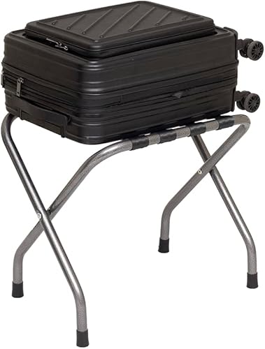 Mabel Home Porte-bagages pliable en métal avec sangles en nylon, 5 modèles et 3 couleurs, pour hôtel, chambre d'amis, placard (500 gris) - Nail Gallerys