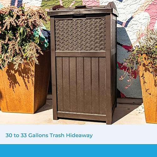 Suncast GHW1732 Resin Wicker Trash Hideaway - Nail Gallerys