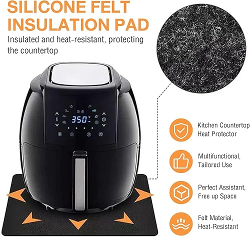 Tapis résistant à la chaleur pour friteuse à air et appareils de cuisine, protecteur de comptoir en silicone ignifuge avec design antidérapant, imperméable, parfait pour ninja, salter, cafetière et - Nail Gallerys