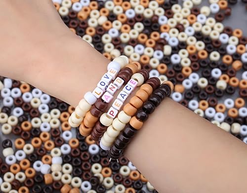 AWARDSEN Lot de 970 perles poney noires à enfiler pour bracelets, bijoux, colliers, bricolage - Nail Gallerys