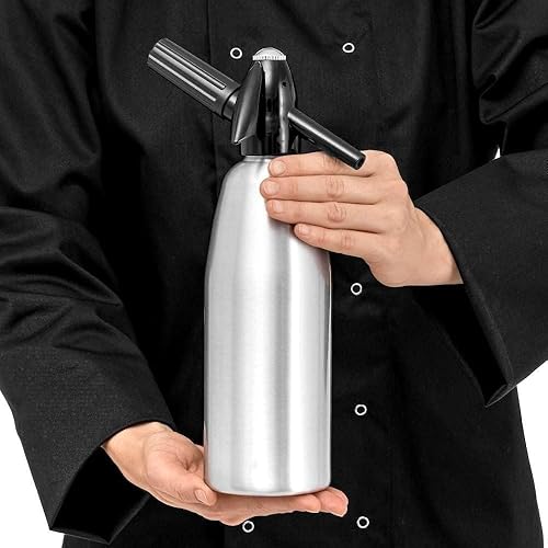 Siphon à soda en aluminium 1L pour soda, eau pétillante, jus, cocktail (Argenté) - Nail Gallerys