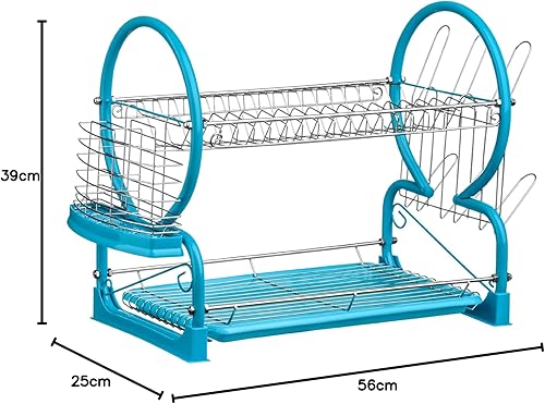 Égouttoir à Vaisselle Bac Amovible Chromé Rouge 2 Étages - Nail Gallerys