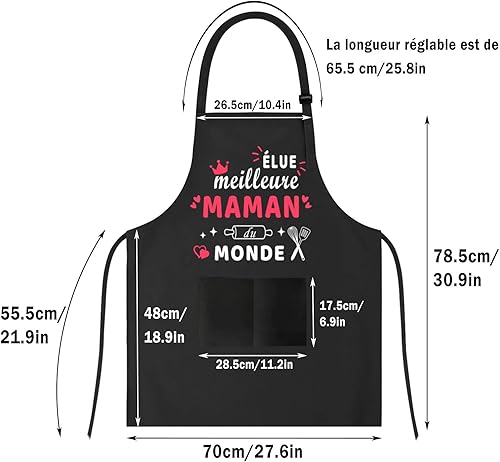 Huigugu Cadeau Maman Cadeau fete des mere Tablier Maman Tabler Cuisine Maman Tablier Cadeau Maman pour Noel Anniversaire - Nail Gallerys