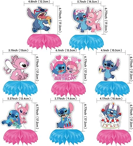 Stit Lot de 8 décorations de table d'anniversaire pour fille - Décoration de table - Balles en nid d'abeille - Kit de bricolage - Décoration de table d'anniversaire d'enfant - Nail Gallerys