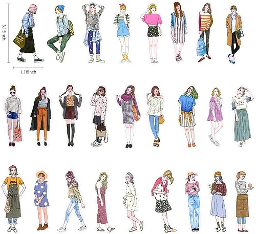100 Pièces Autocollant Scrapbooking，Autocollants Tendance pour Filles Vintage Autocollant Bullet Journal Autocollant Décoratifs Autocollants Manuel pour Journal DIY Cahier Scrapbooking Calendrier - Nail Gallerys