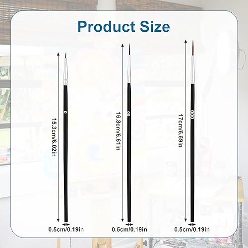 30pcs Pinceaux de Peinture de Détail, Pinceau à Pointe Fine avec 3 Tailles #0#00#000 Pinceaux de Peinture Miniatures pour Peinture Miniature en Classe Aquarelle Peinture Acrylique sur Visage - Nail Gallerys