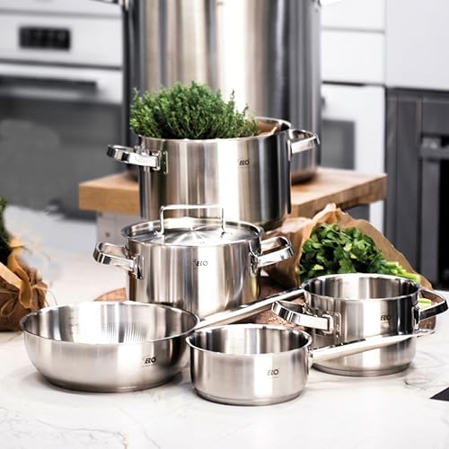 Elo 2432026 Casserole de cuisine 20 cm, casserole inox induction, casserole 20 cm, petite casserole, casserole tous feux, Acier inoxydable, 20 x 9 cm - Nail Gallerys