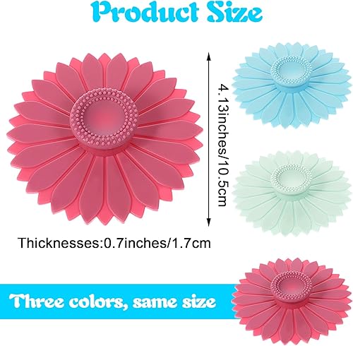 Lot de 3 couvercles universels en silicone réutilisables de 10,4 cm – Couvercles hermétiques en silicone – Couvercles de tasse à café – Couvercles de tasse à café pour tasses, thé, boissons chaudes - Nail Gallerys