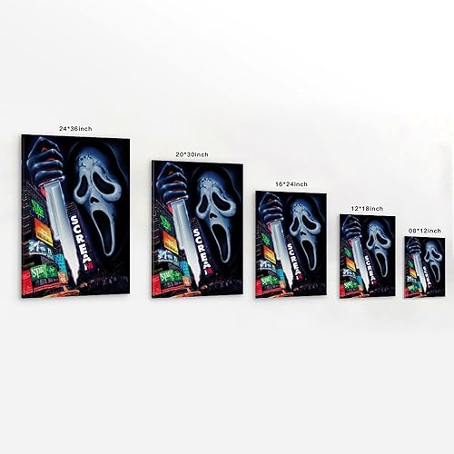 GWJXYWZP Scream Poster sur toile classique de films et séries télévisées - Décoration murale pour chambre à coucher - 40 x 60 cm - Style sans cadre - Nail Gallerys