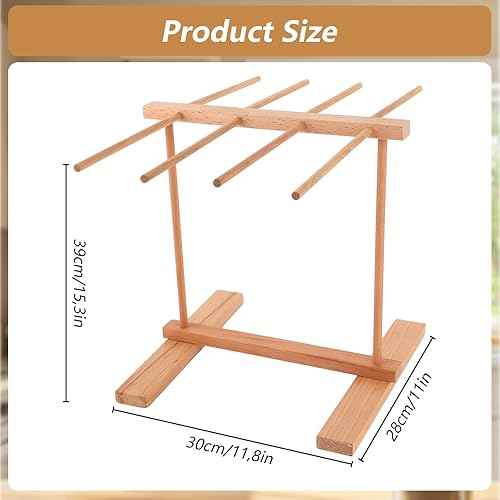 JMIATRY Sechoir a Pates Fraiches 39x22CM, Séchoir à Pâtes en Bois avec 8 Bras Amovibles, Séchoir à Pates Fraiches pour Pâtes - Nail Gallerys