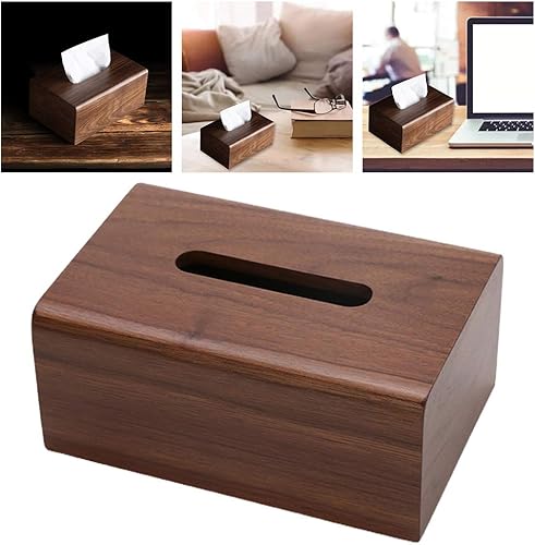 Boîte à mouchoirs en noyer avec couvercle amovible - Porte-papier de luxe en bois - Serviettes de table pour salon, table basse, tiroir de bureau - Boîte de rangement créative en bois massif - Nail Gallerys
