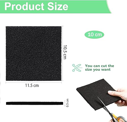 JINJUMEI 10 Filtres Carrés à Charbon Actif, Filtre pour Poubelle Bio, Filtre Anti-Odeur pour Poubelles à Compost, Filtres à Bacs à Compost, pour Poubelle à Compost D'intérieur et de Cuisine (Noir) - Nail Gallerys