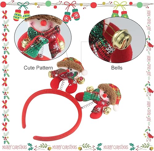 OPUHOHR 12 Pièces Serre Tête Noël, Bonnet de Noel Lunettes, Habillez les Noël, Fête Amusantes, Noël Accessoires pour Enfants Adultes Bonne Année Décorations Faveurs - Nail Gallerys