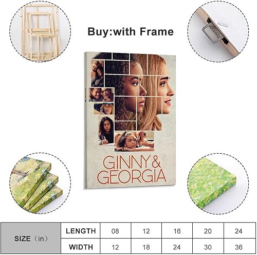 WEQYWEY Poster mural Ginny et Georgia (1) - Impression sur toile vintage avec musique et films - Peinture décorative pour salon, chambre à coucher - 20 x 30 cm - Style sans cadre - Nail Gallerys
