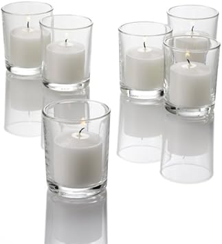 Richland Lot de 72 Bougies Votives 10 Heures, Blanches Non Parfumées - Nail Gallerys