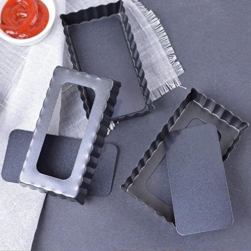 Binnan 4pcs Moule Tarte Rectangulaire, Moule à Tartelette Amovible Anti-Adhésif, Moule à Tarte Rectangulaire à Quiche avec Amovible - Nail Gallerys
