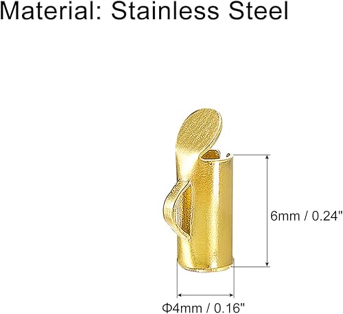 sourcing map 20pcs Sli sur Fin Fermoirs, 6 mm Tube Balle Perle Glissière Ondulation Fins pour Multi-brin DIY Artisanat Fabrication, Or Ton - Nail Gallerys