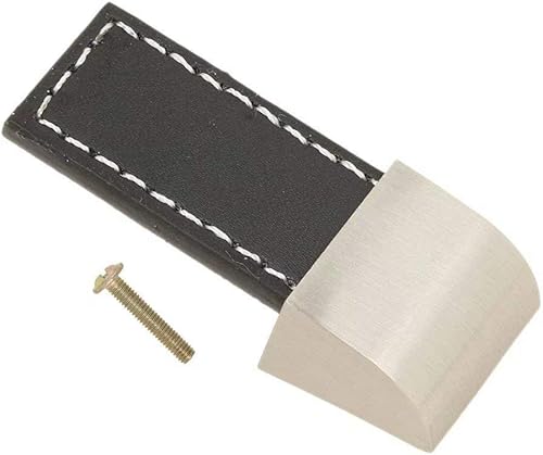 Fbshop(TM) Lot de 2 poignées de meubles pour placard tiroir porte armoire mallette valise en alliage de zinc et cuir, Noir , single hole - Nail Gallerys