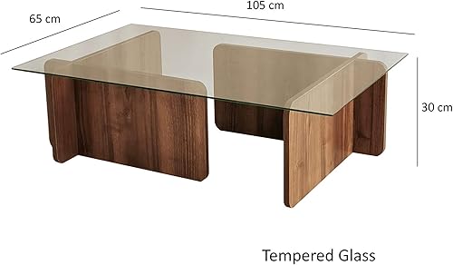 Table d’Appoint Rhin Design Verre Trempé en couleur Nogal - Nail Gallerys