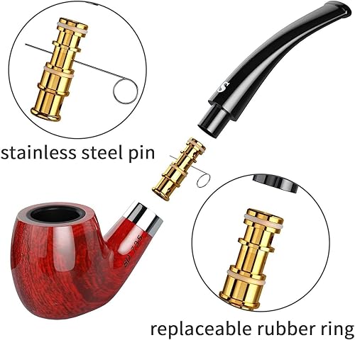 Joyoldelf Ensemble pipe à tabac en bakélite incurvée à fond plat et accessoires de nettoyage pour pipe, coffret cadeau - Nail Gallerys