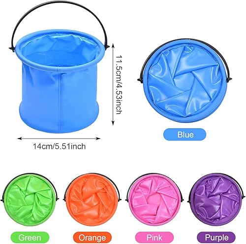 Zimoer 2L Seau Pliable, 5 Couleurs Seau Pliant Multifonctionnel de Plage Seau Portable Petit Seau de Pêche Coloré Bol de Lavage pour Peinture Camping Pêche Plage Jardin Collection d'eau - Nail Gallerys
