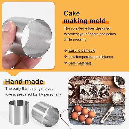 Tiamu 15 Pcs Cercle a Patisserie 5cm Moule Tartelette, Anneaux Cercle à Ronds en Acier, Moule à Gâteau Mousse, DIY Cercle de Desserts, Emporte Piece Ronds pour Sushi, Pâtisserie, Fondant - Nail Gallerys