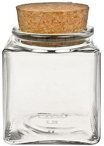 Viva Haushaltswaren - 2 bocaux à épices carrés de 200 ML, en Verre avec Bouchon en liège, utilisable comme boîte à épices et boîte de Conservation pour épices, sel, etc. (avec Petite Pelle en Bois de - Nail Gallerys