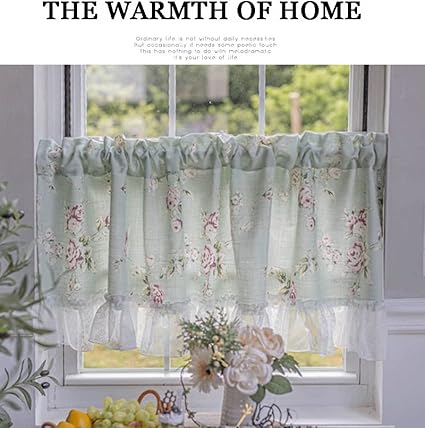 Demi Rideau Fenetre Fantaisie Occultant/cuisine/chambre/salon/Placard Rideau De Bistrot Rideau De Cuisine Cantonnieres Pour Rideaux Interieurs Rideau Brise-bise (Color : A, Size : 150 * 50cm) - Nail Gallerys
