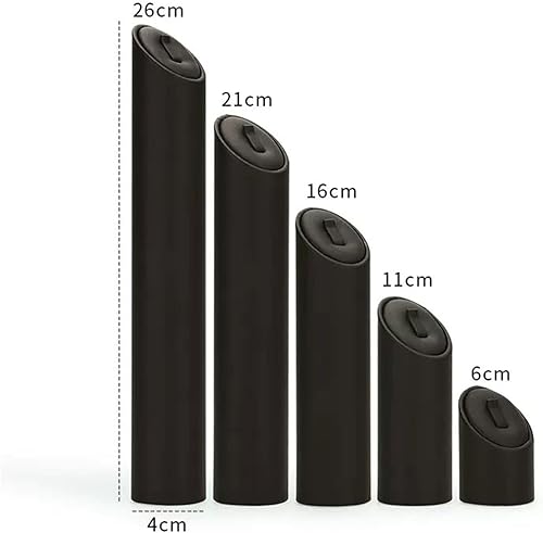 CFY652 Porte Bijoux 5 Pcs Bijoux Anneau Présentoir Noir PU en Cuir Anneau Stand Unique Anneau Présentoir Décoratif Présentoirs for Bijoux Anneau/Anneau De Mariage Presentoir Bijoux - Nail Gallerys