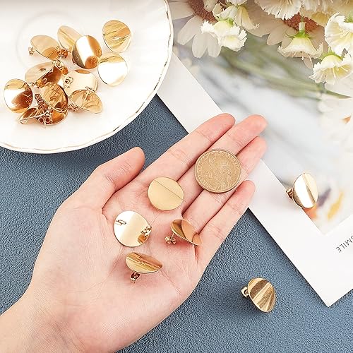 UNICRAFTALE 20 pièces Clou Boucles d'oreilles Acier Inoxydable Doré Boucle D'oreilles Rond Tige Boucles d'oreilles avec écrous d'Oreilles Fermoir Boucles D'oreille pour Fabrication de Bijoux - Nail Gallerys