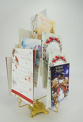 Christmas Concepts® Porte-Cartes en métal doré en Forme de Sapin, 50 cm (20'), pour Cartes de Noël (80 Cartes), Pliable - Nail Gallerys