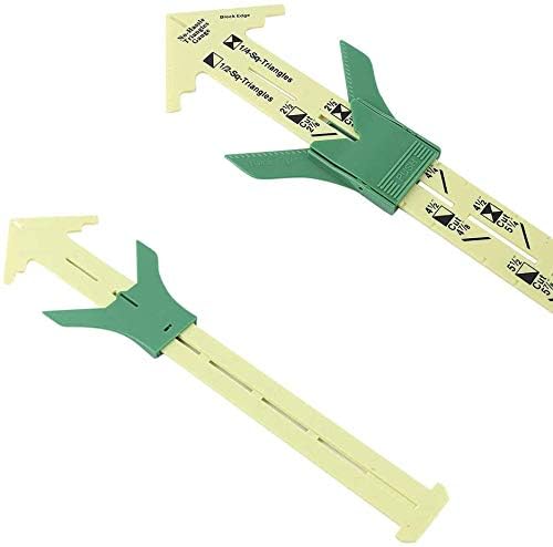 ANCLLO Lot de 2 jauges coulissantes en forme de T - Outil de mesure de couture - Pas de tracas - Jauge d'ourlet pratique, tolérance de couture, entretoise de boutonnière et boussole circulaire - Nail Gallerys