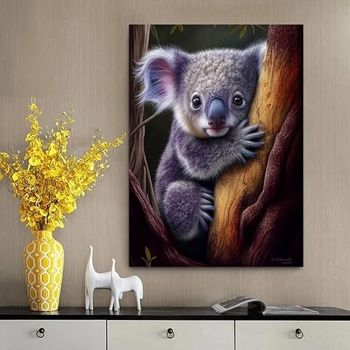 COKYIS Kit Broderie Point de Croix Compté koala DIY débutant canevas point de croix kit 11CT toile pré-imprimé noel décoration de la maison,40x50cm - Nail Gallerys