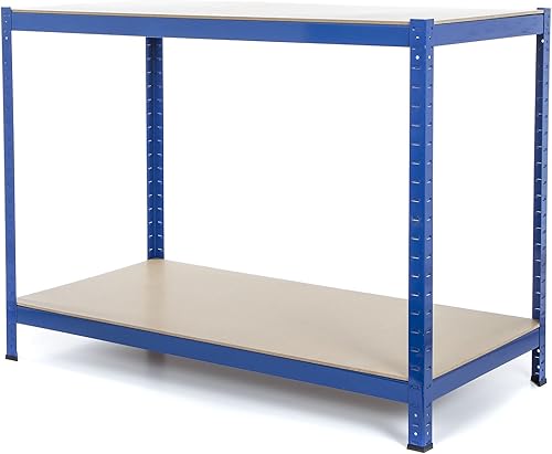 Racking Solutions - Établi de Travail Charges Lourdes, Maison, Garage, Bricolage, capacité de Charge Totale 600kg (2 Niveaux 900mm H x 1200mm L x 600mm P) - Nail Gallerys