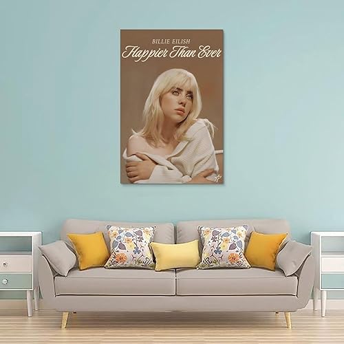 Xuseoua Billie Poster esthétique sur toile pour album de musique Eilish avec couverture de musique vintage pour chambre à coucher 30 x 45 cm - Nail Gallerys